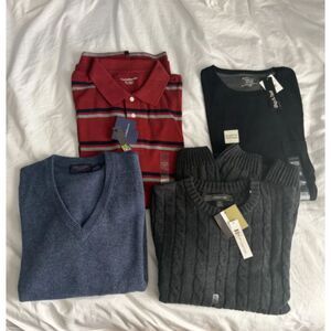 Men's XL Big & Tall Sweater & Shirt Bundle (4-Piece Lot)